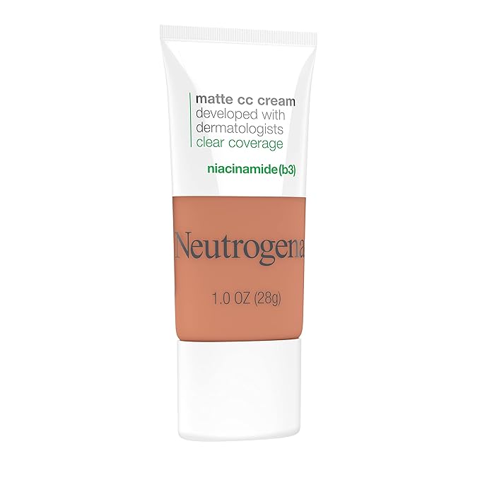 Neutrogena Clear Coverage Flawless Matte CC Cream, Full-Coverage Free, Ginger, 1 oz