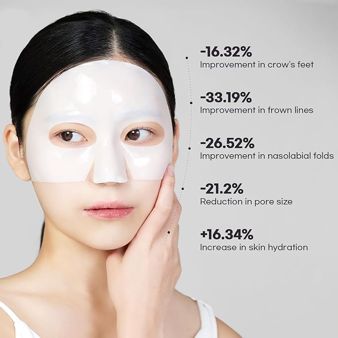 WELLDERMA Sapphire Collagen Impact Fitting Mask, Hydrating Hydrogel Face Mask for Dry Skin, With Niacinamide and Marine Collagen, 4pcs x 2ea (Total 8 Sheets)