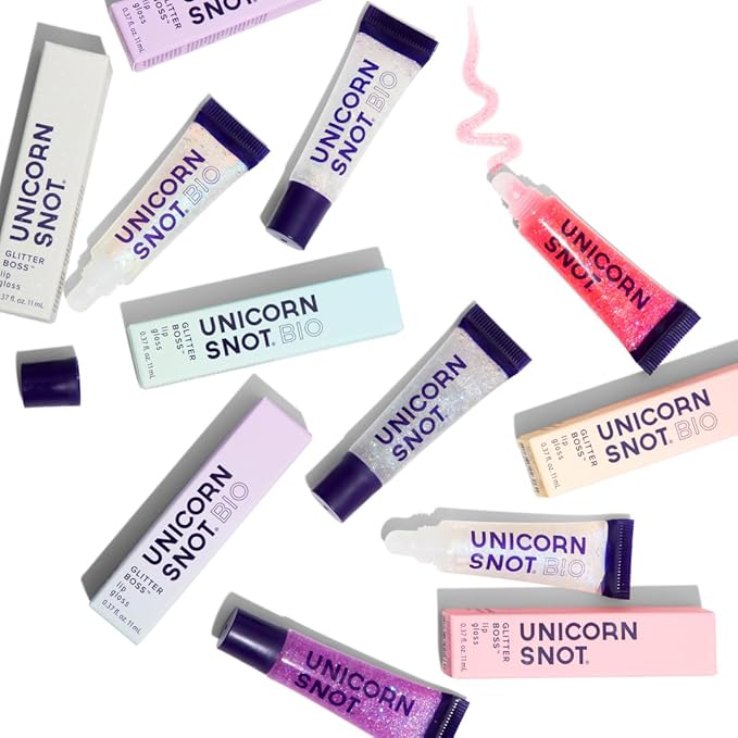 UNICORN SNOT Glitter Lip Gloss - Sparkly Lip Shine - Stocking Stuffers for Women, Gifts for Teen Girls - Vegan & Cruelty-Free Non-Sticky Formula Gloss Glitter Makeup - Holographic Silver (Disco)
