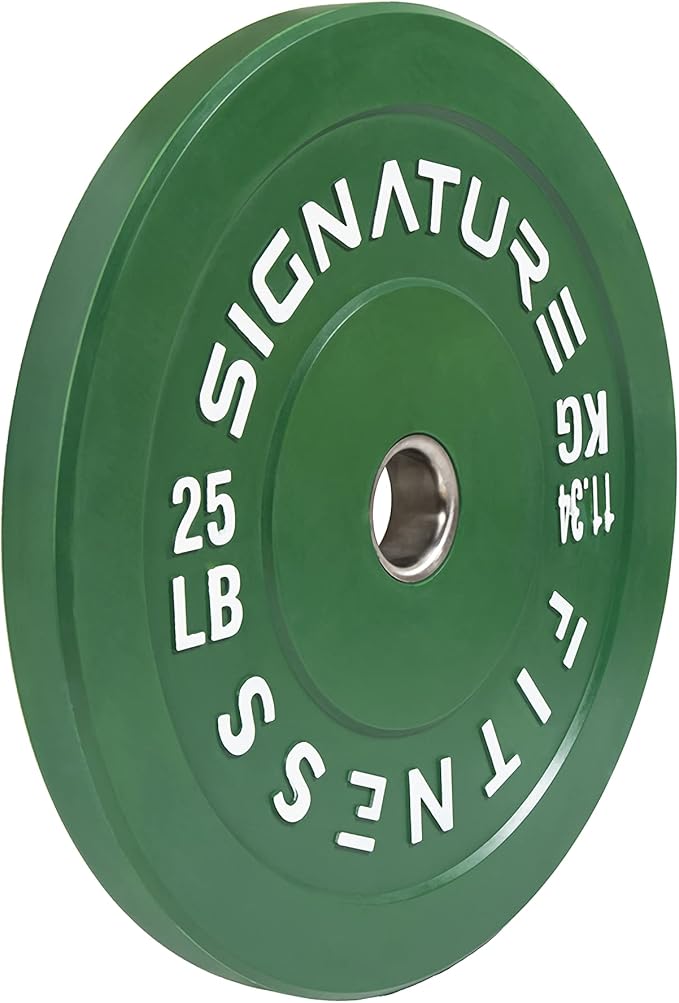 Signature Fitness 2" Olympic Bumper Plate Weight Plates 25LB Single,
