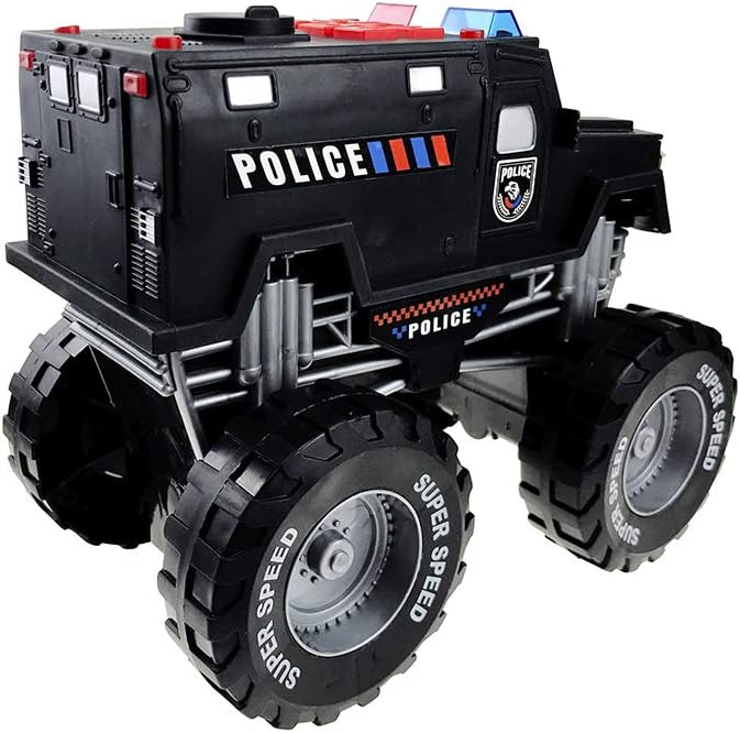 Dazmers Monster Truck Police Car Toy with Lights and Siren with Sound for Boys and Girls Ages 3-5+