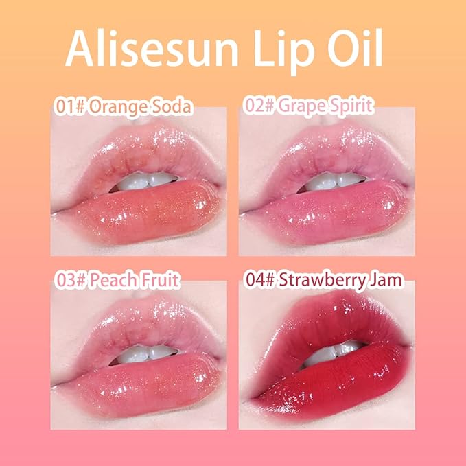4-Piece Lip Oil & Gloss Kit - Hydrating, Plumping Lip Care with Pearl & Shimmer