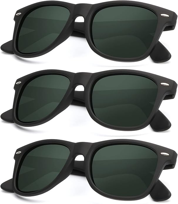 KALIYADI Polarized Sunglasses for Men and Women Matte Finish Sun glasses Color Mirror Lens UV Blocking (3 Pack)