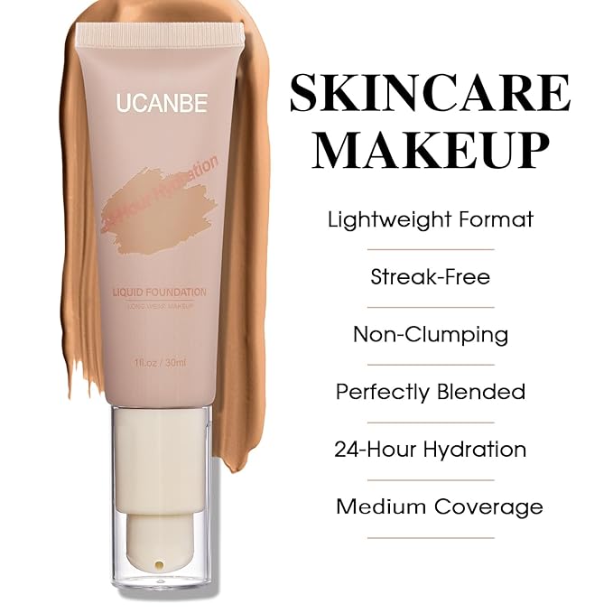 UCANBE Matte Liquid Foundation Makeup, Medium to Full fl. oz.
