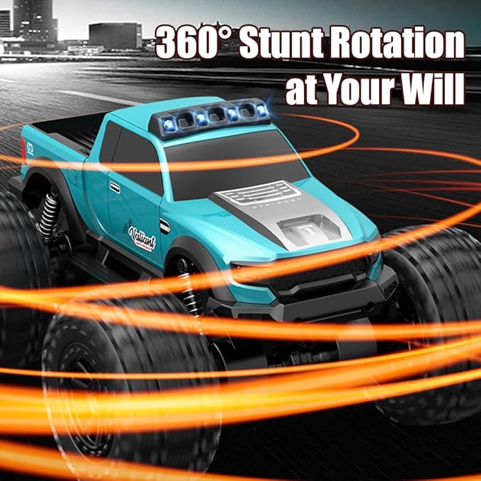 Amphibious Remote Control Car Waterproof Monster Truck Toys for Kid 4WD All Terrain Off Road RC Cars 2.4G RC Trucks 2 Batteries Drift RC Stunt Cars for Boys Age 6-12 Kids Gifts (Yellow)