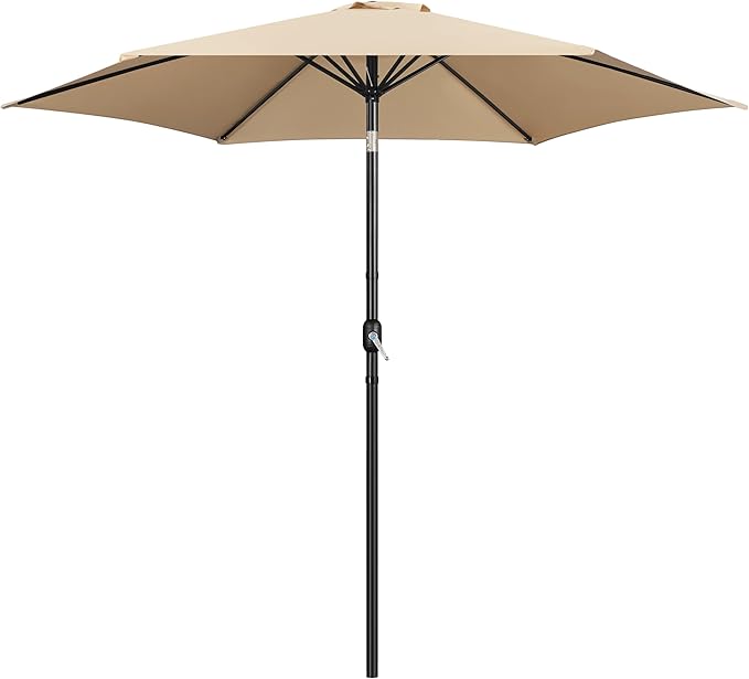 Yaheetech 10FT Patio Umbrella, Outdoor Table Umbrella with Push Button Tilt and Crank, Yard Sun Shade w/Sturdy Ribs, UV Protection Waterproof for Garden, Deck, Backyard, Pool