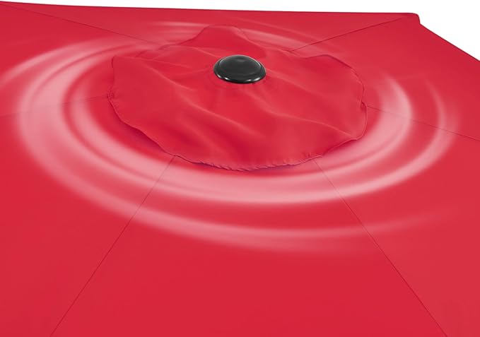 Yaheetech Patio Umbrella, 10FT Outdoor Table Market Umbrella with Push Button Tilt and Crank & Sturdy Ribs, Yard Sun Shade for Garden, Deck, Backyard, Pool, Red