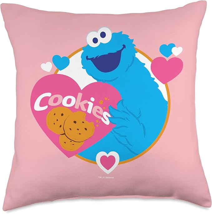Sesame Street Monster Love Cookies Throw Pillow, 18x18, Multicolor