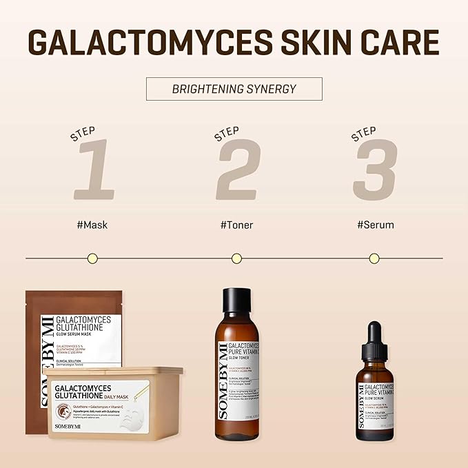 SOME BY MI Galactomyces Glutathione Daily Mask - 30 Sheets, 11.8Oz - Vitamin C Vegan Face Sheet Mask for Skin Brightening Routine - Skin Moisturizing and Glowing Care for Glass Skin - Korean Skin Care