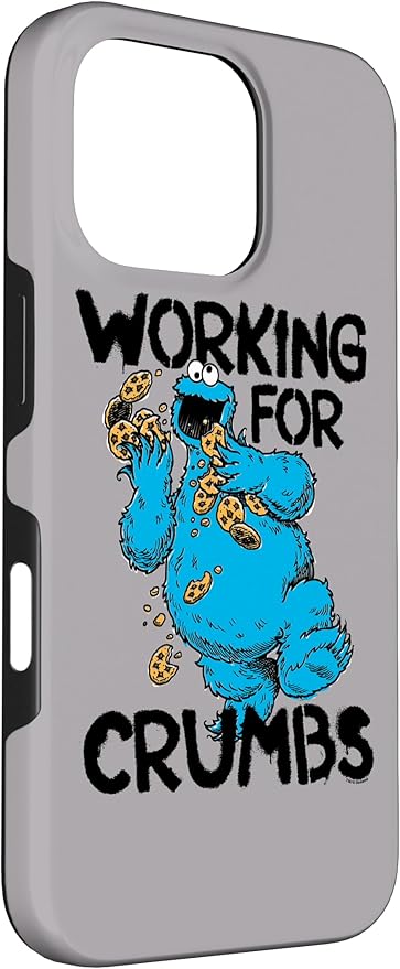 iPhone 16 Pro Sesame Street Cookie Monster Working for Crumbs Case