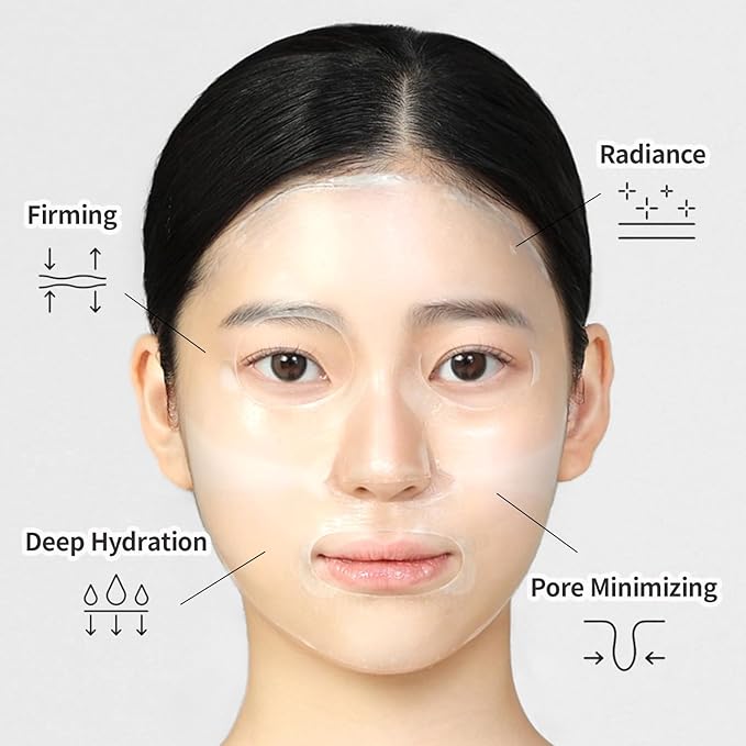 WELLDERMA Sapphire Collagen Impact Fitting Mask, Hydrating Hydrogel Face Mask for Dry Skin, With Niacinamide and Marine Collagen, 4pcs x 2ea (Total 8 Sheets)