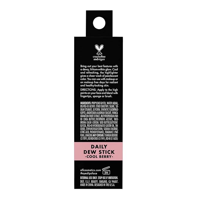 e.l.f. Cosmetics Daily Dew Stick, Cooling Highlighter Stick Cool Berry