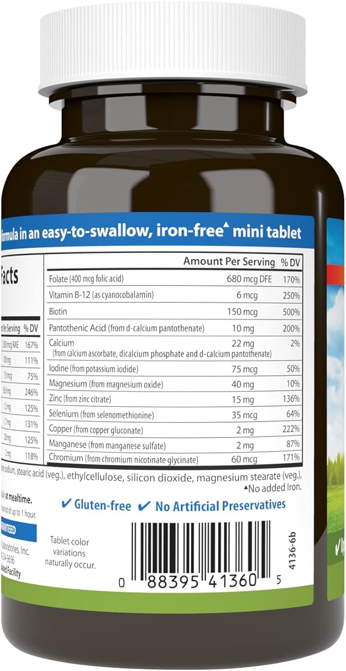 Carlson - Mini-Multi, Small Multivitamin Tablets, Vitamins & Minerals, Immune Support & Heart Health, Optimal Wellness, Mini Multivitamins, Multivitamin Mini Tabs, Easy to Swallow, 250 Mini Tablets