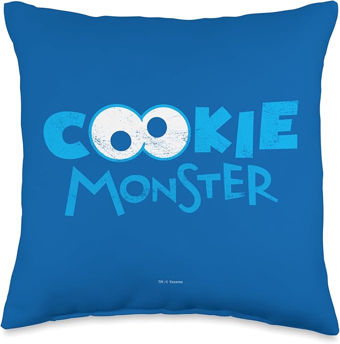 Sesame Street Cookie Monster Eyes Throw Pillow, 16x16, Multicolor