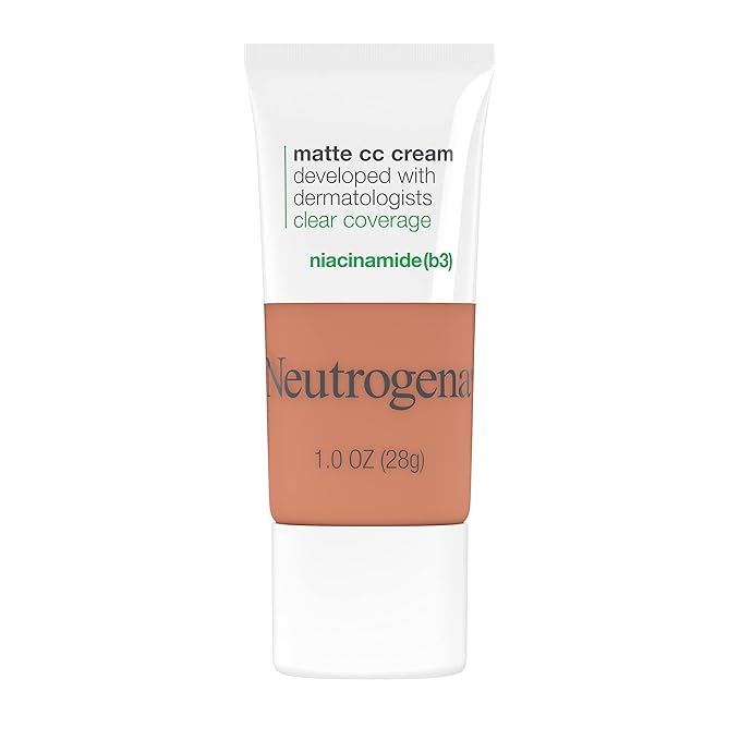 Neutrogena Clear Coverage Flawless Matte CC Cream, Full-Coverage Free, Ginger, 1 oz
