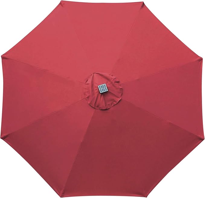 ABCCANOPY Durable Solar Led Patio Umbrellas with 32LED Lights 9FT (Burgundy)