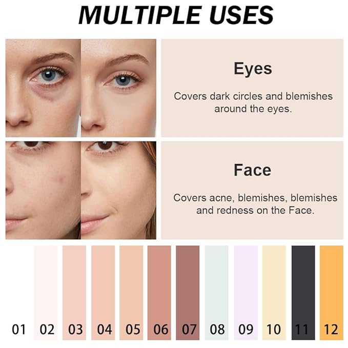 Kaely Color Correcting Concealer,Cream Pot Concealer Full Coverage,under Makeup,10 Yellow