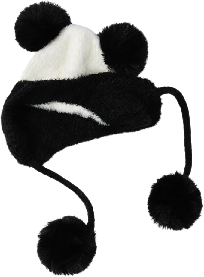 DOCILA Winter Beanie Hat for Women Warm Fleece Lined Pom Knit Earflap Hats Cute Outdoor Snow Ski Skull Cap