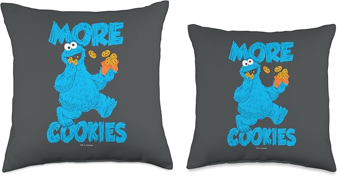 Sesame Street Monster More Cookies Throw Pillow, 18x18, Multicolor