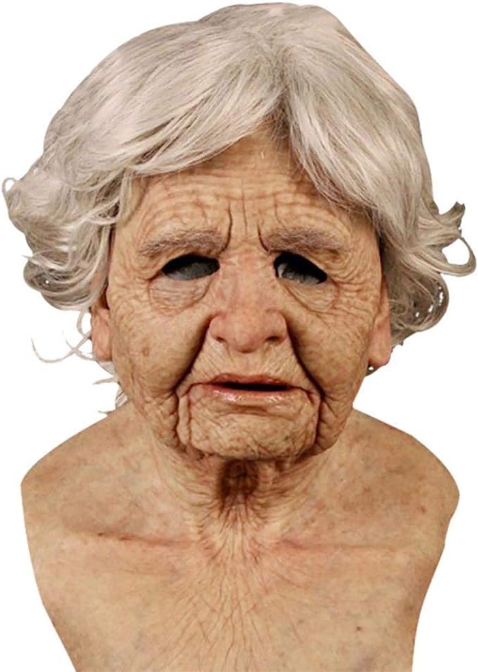 Realistic Old Man Mask Halloween Mask Scary Latex Old Man Grandpa Mask Halloween Wrinkle Face Mask