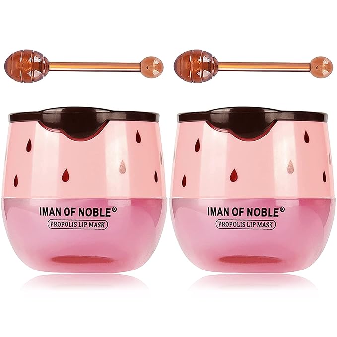2Pcs Strawberry Vitamin E Lip Masks,Lip