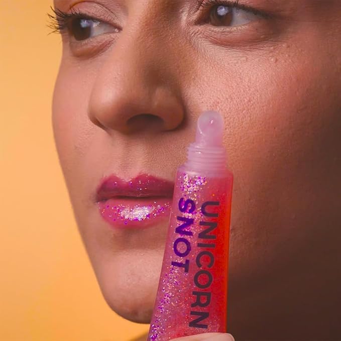 UNICORN SNOT Glitter Lip Gloss - Long-Lasting Sparkly Lip Shine - Vegan & Cruelty Free Non-Sticky Formula - Gloss for Festivals and Rave Makeup - High-Shine Glitter Lip Gloss, Pink (Flamingo)
