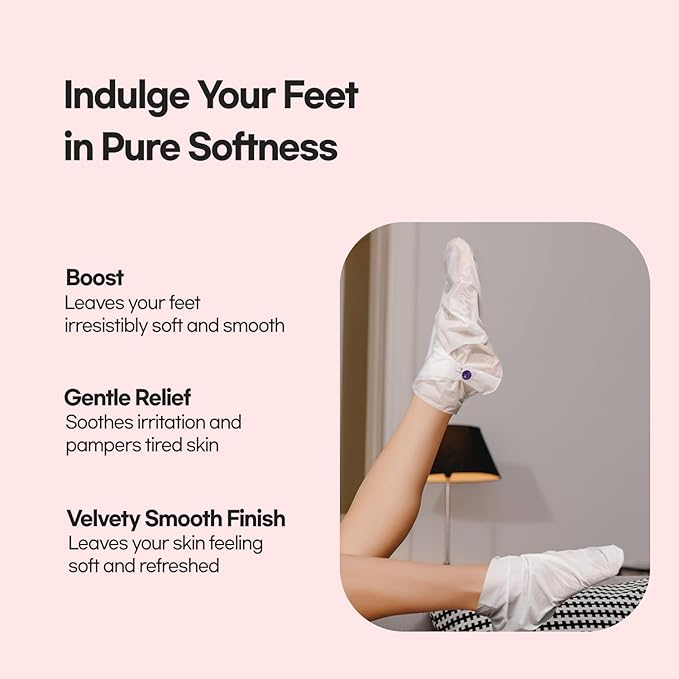 Epielle Moisturizing Foot Masks, 6 Pairs Socks for Dry Feet & Cracked Heels, Relieve and Soften Skin with Sunflower Seed Oil + Avocado Oil + Vitamin E, Korean Skin Care, Foot Spa Gifts for Women