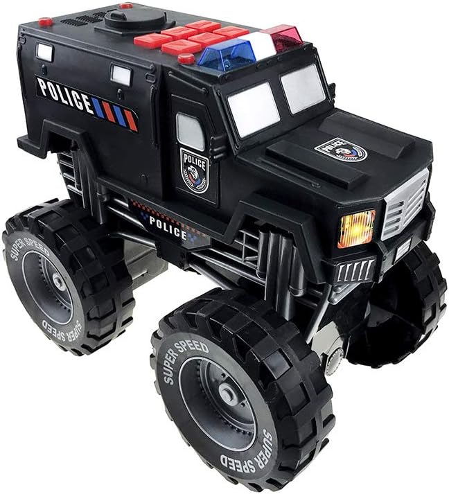 Dazmers Monster Truck Police Car Toy with Lights and Siren with Sound for Boys and Girls Ages 3-5+