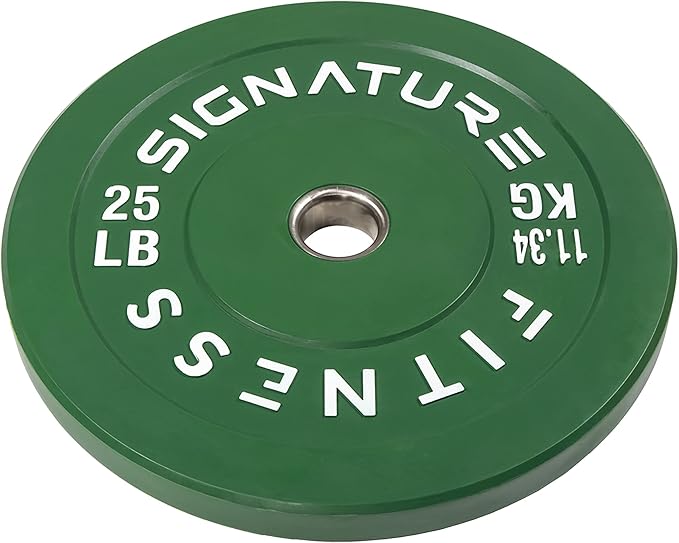 Signature Fitness 2" Olympic Bumper Plate Weight Plates 25LB Single,