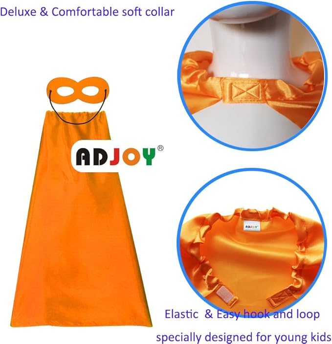 ADJOY Kids Superhero Capes and Masks with Large Superhero Stickers - Super Hero Costume for Parties - 10 Sets (20PCS)