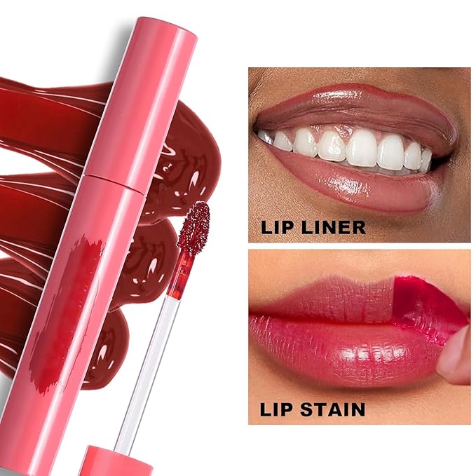 Peel Off Lip Tint, Wipe-On Colour Liquid Lipsticks, Tattoo Lip Glaze, Matte High Pigment Long Wear Waterproof Lip Contour Stain Non Smudge Transfer Proof Tear-off Lip Gross (#06, 0.12 floz)