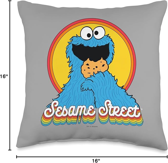 Sesame Street Cookie Monster Layers Throw Pillow, 16x16, Multicolor