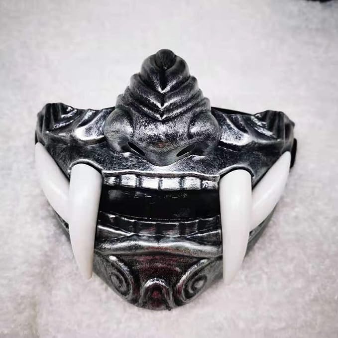 GK-O Japanese Monster Devil Hannya Mask Noh Demon Oni Samurai Half Face Sheild