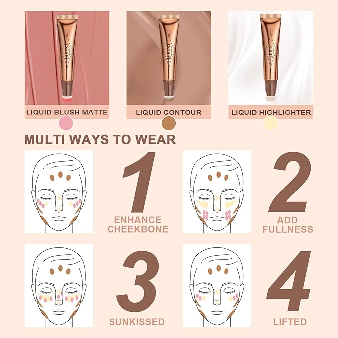 Mysense Liquid Highlighter Beauty Wand,Highlight Bronzer Stick with Highlighter-Pearl White