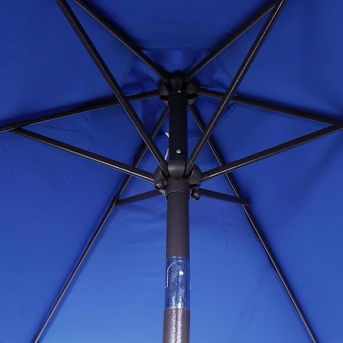 Blissun 7.5 ft Patio Umbrella, Yard Umbrella, Outdoor Market Umbrella with Push Button Tilt Crank, Royal Blue