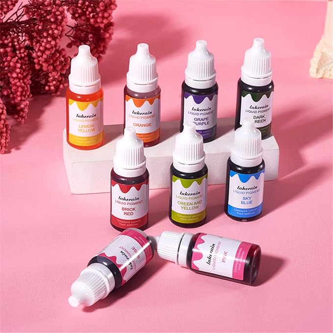 BONNIE CHOICE 12 Colors Liquid Lip Gloss Pigment Set, DIY Lipstick Liquid Pigment for Set Making Lip Gloss, DIY Lip Cosmetic Dye, Edible Coloring Pure Plant for Gloss Base