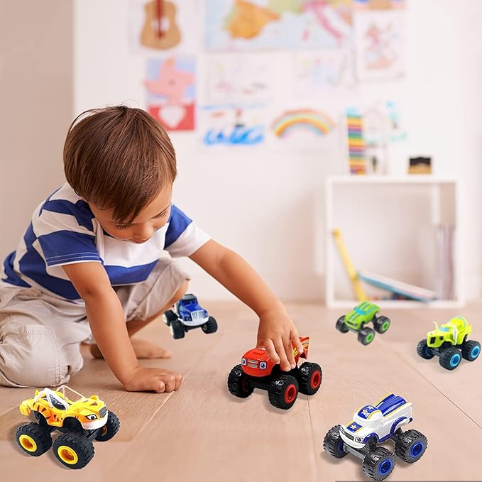 NICENINE Monster Machines Toys - Truck Vehicles Toys Gifts - Scooters Car for Kids (6 pcs)