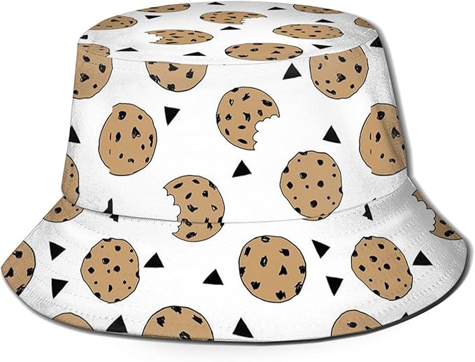 Cute Biscuits Donuts Bucket Hat for Unisex Print Summer Sun Hat Beach Hats Wide Brim Hat