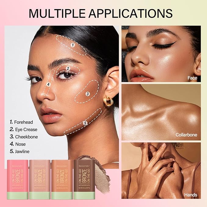 Cream Contour Stick, Face Cream Bronzer Makeup Stick Warm Glow)
