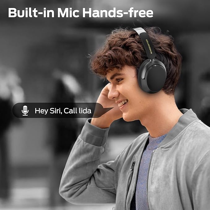 Monster Persona 3rd ANC Active Noise Canceling Headphones, Over Ear Wireless Headphone Bluetooth with Mic, 70 Hours Playtime Bluetooth Headphones, Foldable Lightweight Headphone Comfort Fit, Black