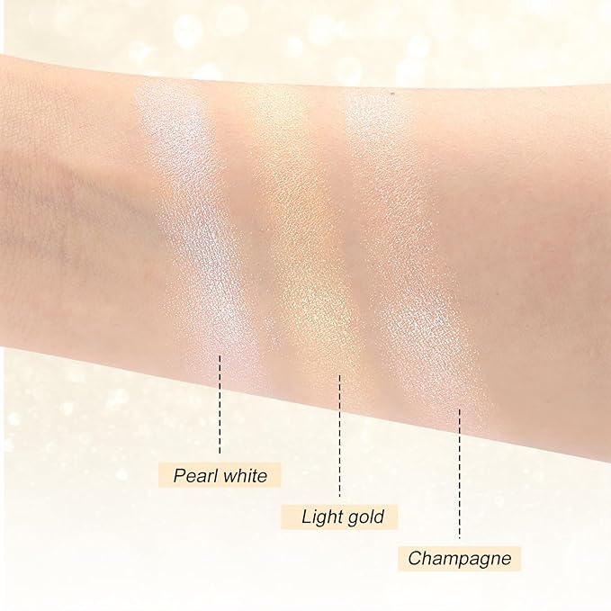 Boobeen Highlighter Makeup Highlighter Powder Palette, Shimmer Illuminator