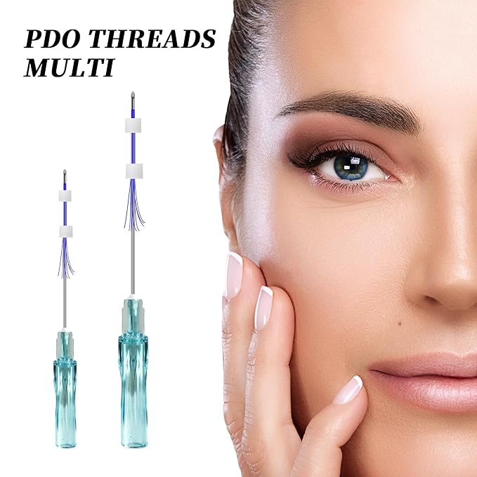 PDO Threads Multi, Face & Whole Body Lift Threads, Blunt L-Type PDO Threads Lift (16PCS-21G-50mm (l))