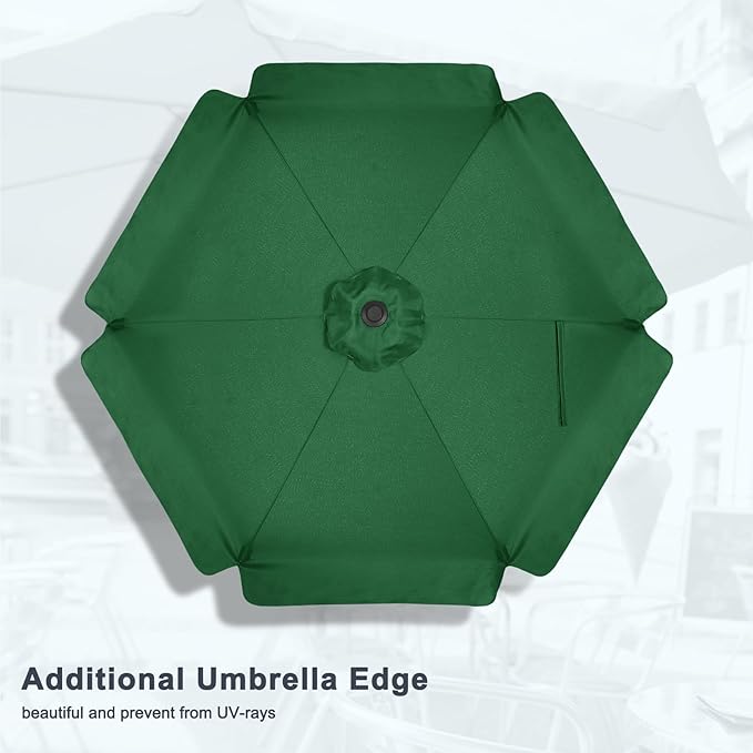 MASTERCANOPY Valance Patio Umbrella for Outdoor Table Market (7.5ft, Forest Green)