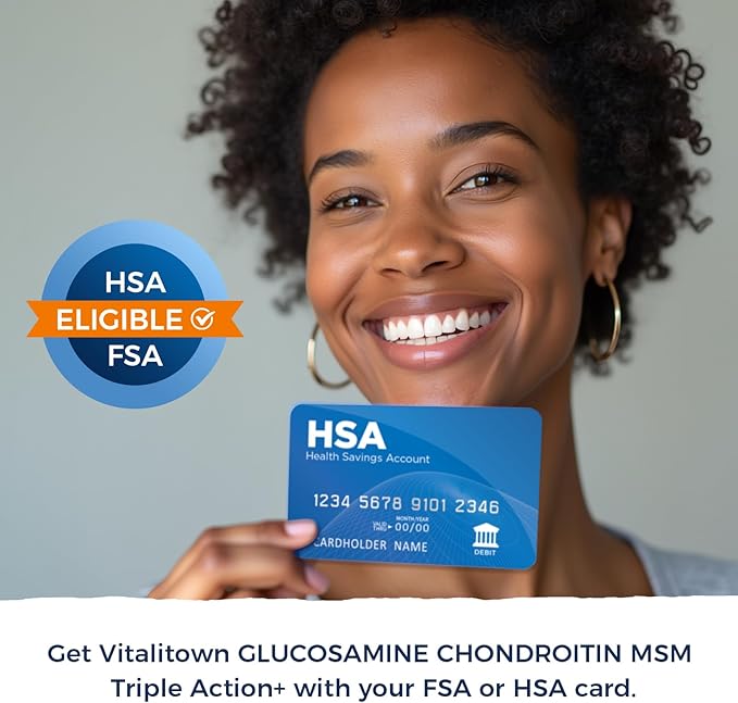 Vitalitown Glucosamine Chondroitin MSM | Collagen, Boswellia, Turmeric, Hyaluronic Acid, Bromelain | Triple Action+ Joint Formula | 12 Joint-Loving Ingredients | 90 Tablets, No Shellfish