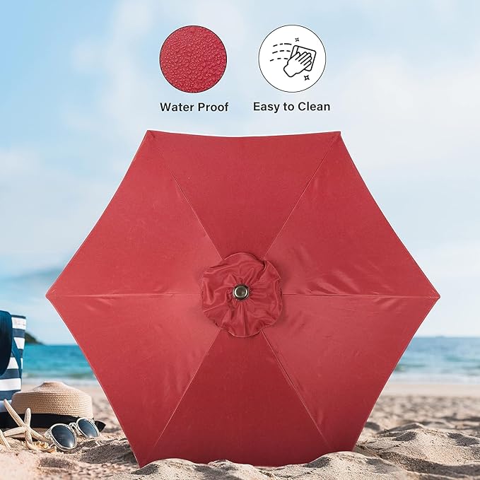 Simple Deluxe 9' Patio Umbrella Outdoor Table Market Yard Umbrella with Push Button Tilt/Crank