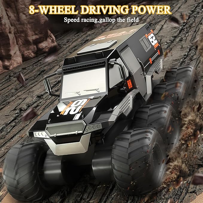 Amphibious Remote Control Car 1: 12 8WD, RC Monster Truck Toys, 2.4G RC Rock Crawler Off Road RC Car Toys for 7 8 9 10 11 12 Year Old Boys/Girls 4+, Gift Birthday Christmas