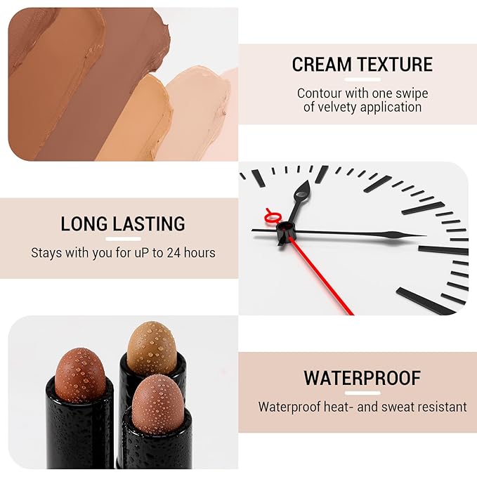 Cream Contour Stick Bronzer Highlighter Face Shaping & Lasting Waterproof
