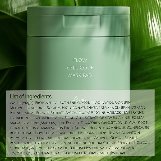 KOY Cell-Code Mask Pad - Moisturizing Toner Mask Pads - High-Absorption Polymer Fabric, Enriched Essence - Rock Sapphire Extract, Hyaluronic Acid, Betaine, Panthenol - Korean Skin Care, 50 Pads
