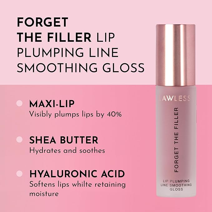 Women's Forget The Filler Lip Plumper Line Gloss, Velvet, Pink, 0.11 Fl Oz (Pack of 1)