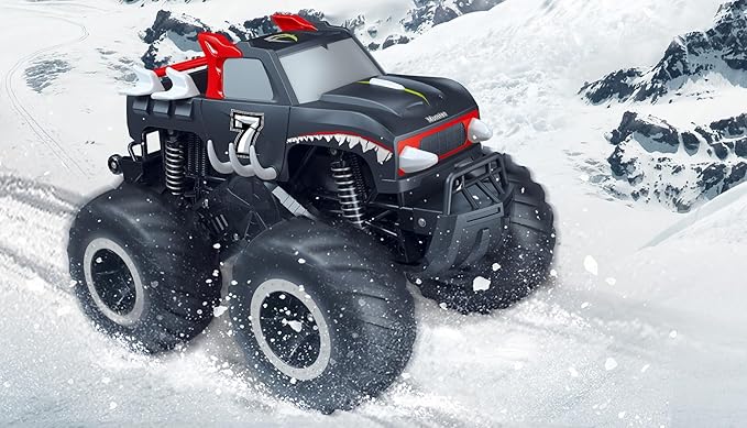 Threeking 1:16 Waterproof Monster Truck Pickup Toys RC Cars Remote Control Car Truck Toys 4WD All Terrain Off-Road Car Toy Gifts Presents 6 7 8 9 10 11 12 Year Old Kids Boys Girls Toys